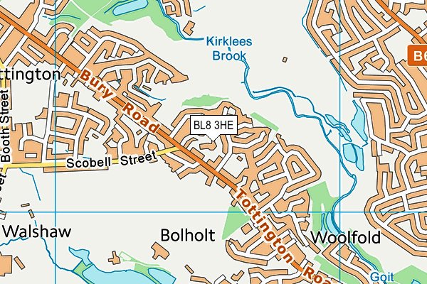 BL8 3HE map - OS VectorMap District (Ordnance Survey)