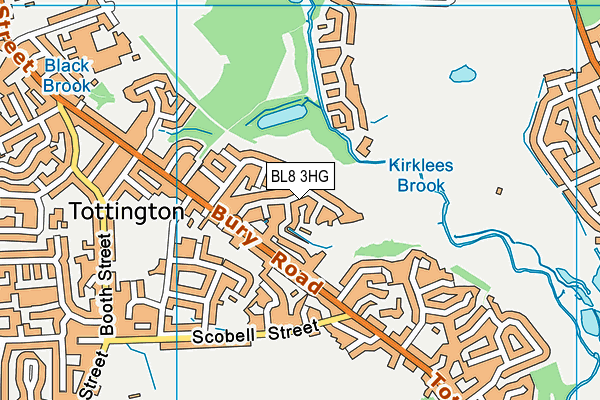 BL8 3HG map - OS VectorMap District (Ordnance Survey)