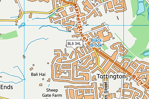 BL8 3HL map - OS VectorMap District (Ordnance Survey)