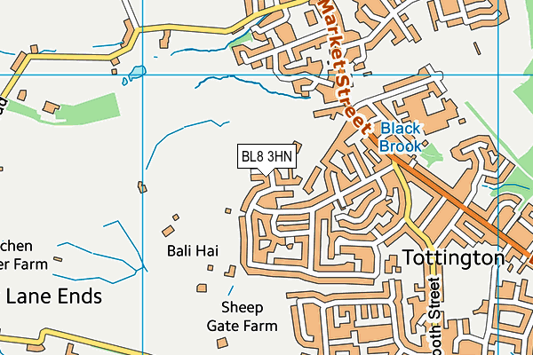 BL8 3HN map - OS VectorMap District (Ordnance Survey)