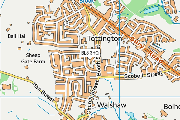 BL8 3HQ map - OS VectorMap District (Ordnance Survey)