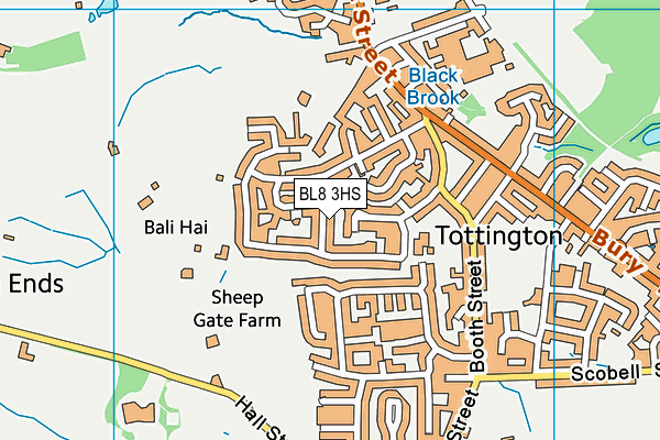 BL8 3HS map - OS VectorMap District (Ordnance Survey)