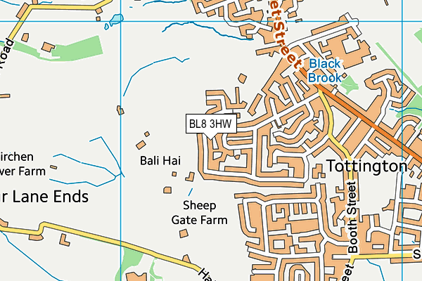 BL8 3HW map - OS VectorMap District (Ordnance Survey)