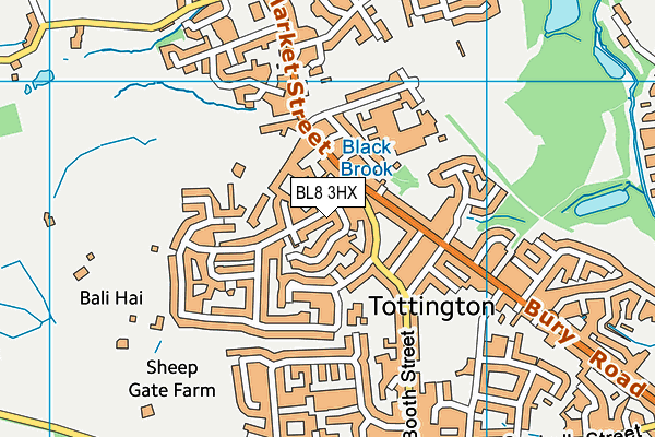 BL8 3HX map - OS VectorMap District (Ordnance Survey)