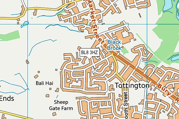 BL8 3HZ map - OS VectorMap District (Ordnance Survey)