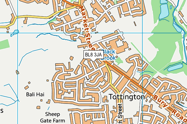 BL8 3JA map - OS VectorMap District (Ordnance Survey)