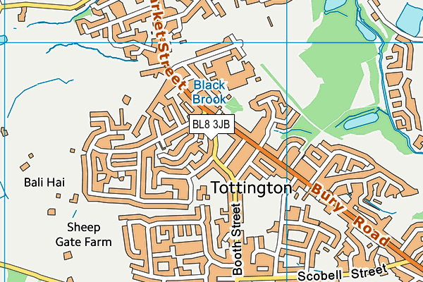 BL8 3JB map - OS VectorMap District (Ordnance Survey)