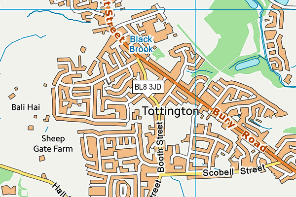 BL8 3JD map - OS VectorMap District (Ordnance Survey)