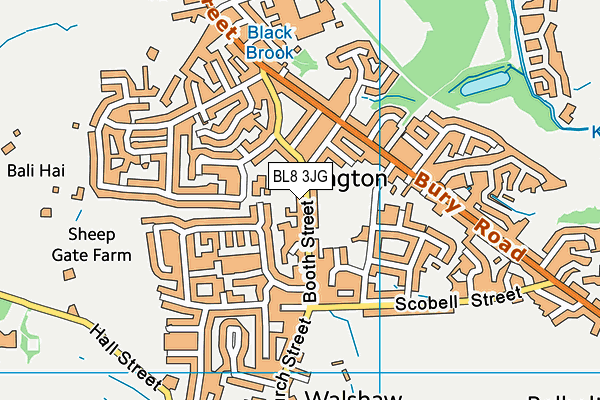 BL8 3JG map - OS VectorMap District (Ordnance Survey)