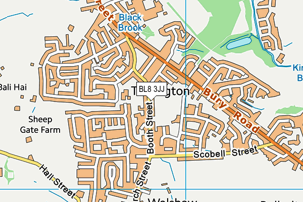 BL8 3JJ map - OS VectorMap District (Ordnance Survey)