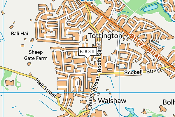 BL8 3JL map - OS VectorMap District (Ordnance Survey)