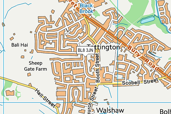 BL8 3JN map - OS VectorMap District (Ordnance Survey)