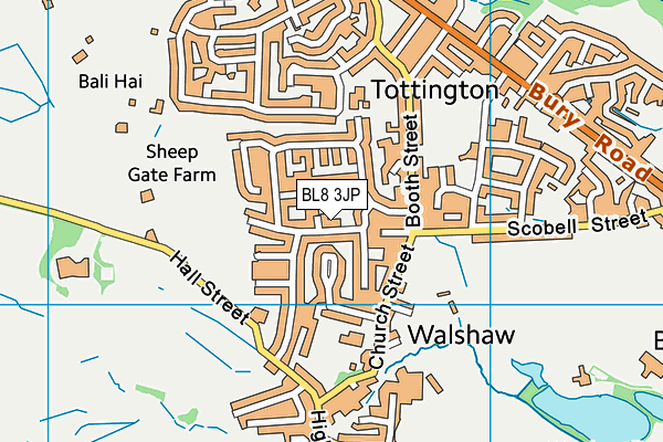 BL8 3JP map - OS VectorMap District (Ordnance Survey)