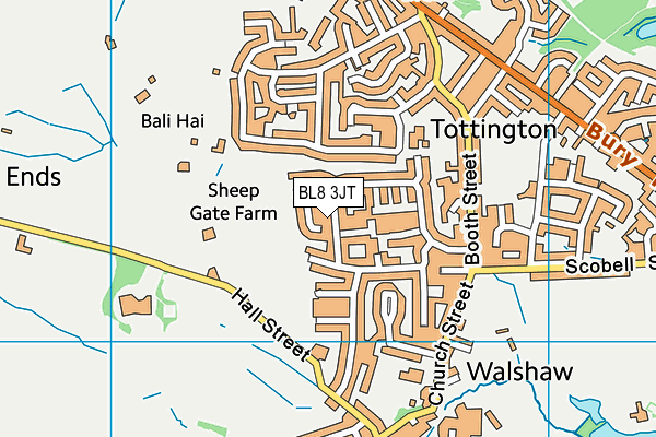 BL8 3JT map - OS VectorMap District (Ordnance Survey)