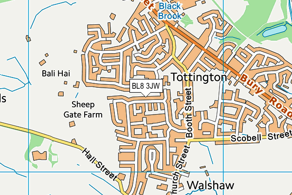 BL8 3JW map - OS VectorMap District (Ordnance Survey)