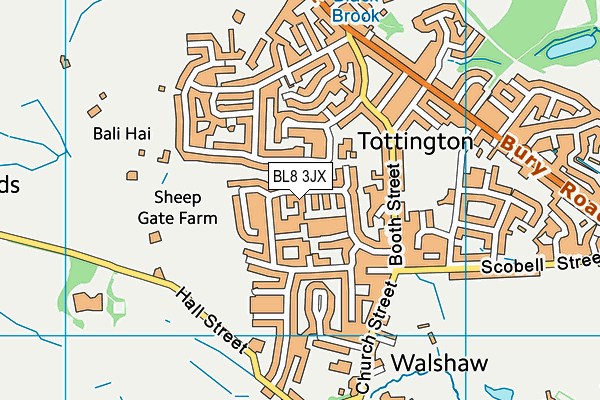 BL8 3JX map - OS VectorMap District (Ordnance Survey)