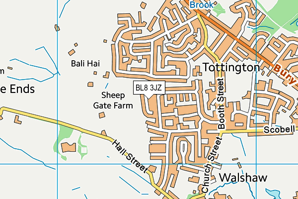 BL8 3JZ map - OS VectorMap District (Ordnance Survey)