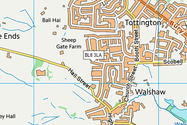 BL8 3LA map - OS VectorMap District (Ordnance Survey)
