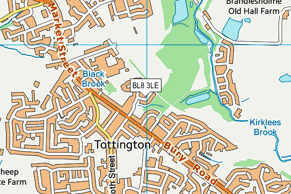 BL8 3LE map - OS VectorMap District (Ordnance Survey)