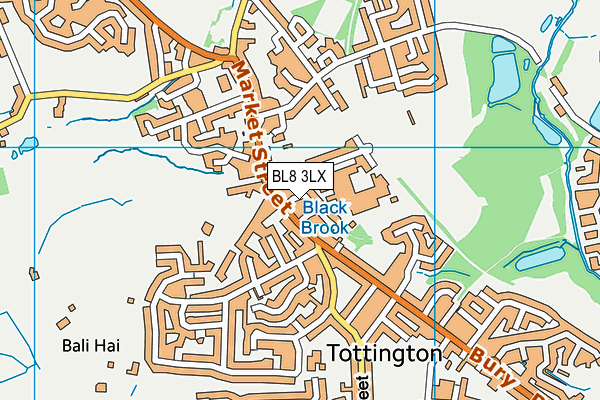 BL8 3LX map - OS VectorMap District (Ordnance Survey)