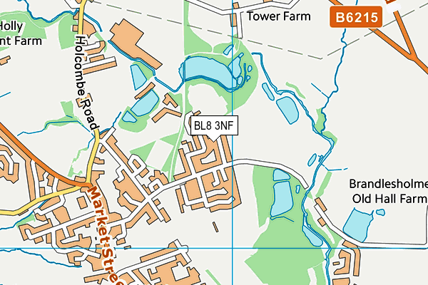 Tottington St Johns map (BL8 3NF) - OS VectorMap District (Ordnance Survey)