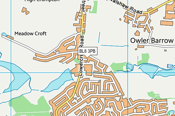 BL8 3PB map - OS VectorMap District (Ordnance Survey)