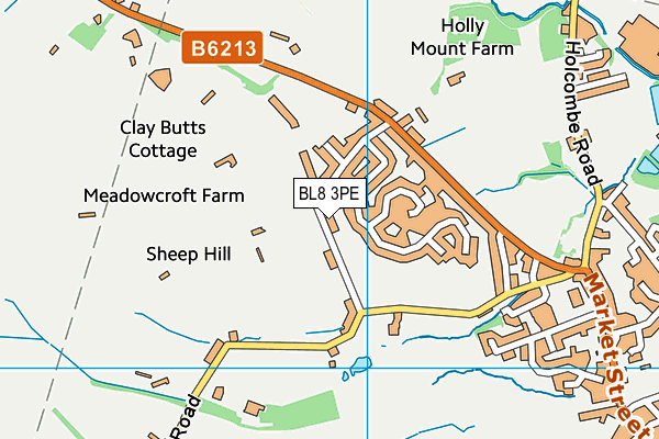 BL8 3PE map - OS VectorMap District (Ordnance Survey)