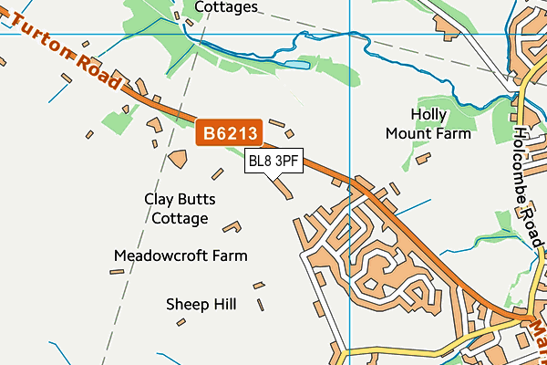 BL8 3PF map - OS VectorMap District (Ordnance Survey)