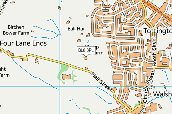 BL8 3PL map - OS VectorMap District (Ordnance Survey)