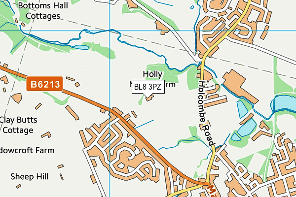 BL8 3PZ map - OS VectorMap District (Ordnance Survey)