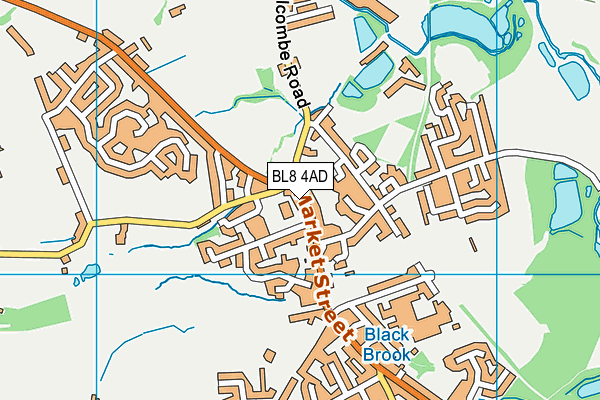 BL8 4AD map - OS VectorMap District (Ordnance Survey)
