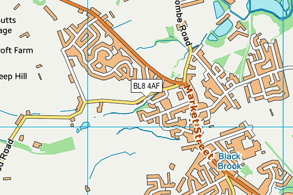 BL8 4AF map - OS VectorMap District (Ordnance Survey)