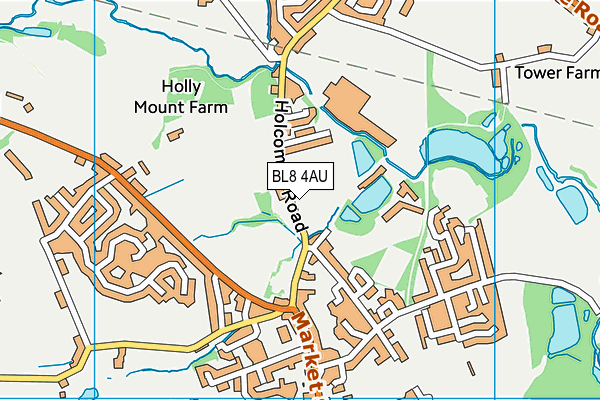 BL8 4AU map - OS VectorMap District (Ordnance Survey)