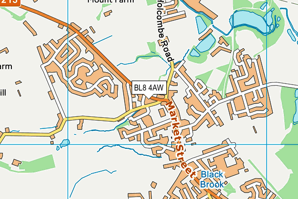 BL8 4AW map - OS VectorMap District (Ordnance Survey)