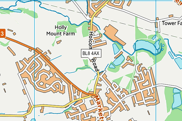 BL8 4AX map - OS VectorMap District (Ordnance Survey)