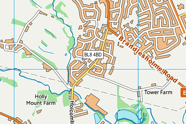 BL8 4BD map - OS VectorMap District (Ordnance Survey)