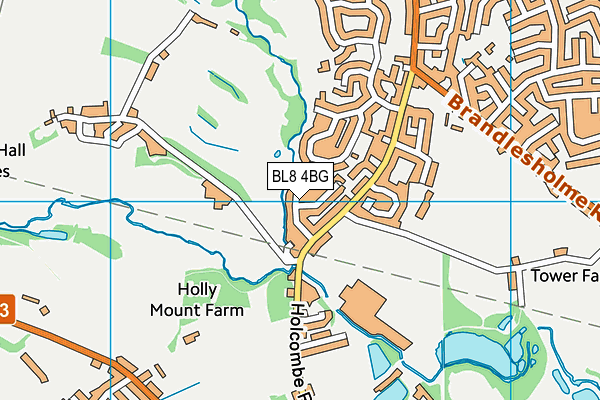 BL8 4BG map - OS VectorMap District (Ordnance Survey)
