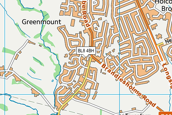 BL8 4BH map - OS VectorMap District (Ordnance Survey)
