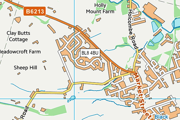BL8 4BU map - OS VectorMap District (Ordnance Survey)