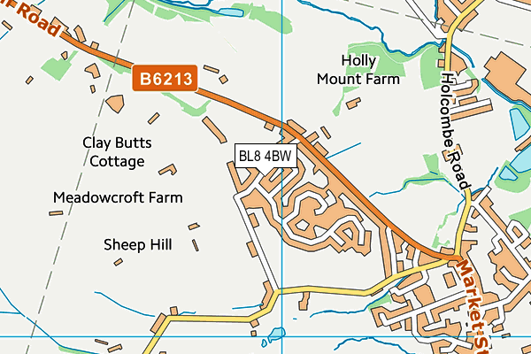 BL8 4BW map - OS VectorMap District (Ordnance Survey)