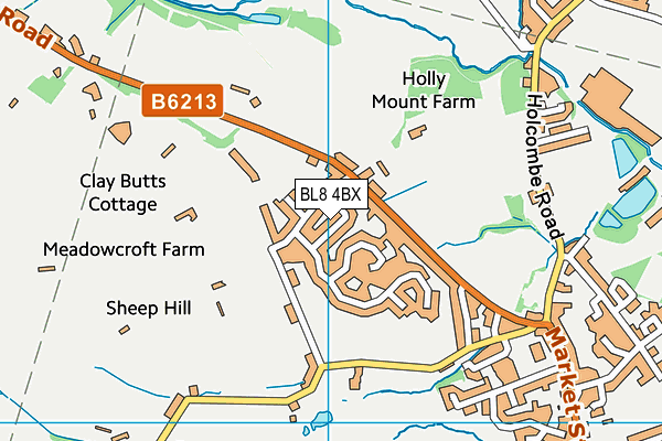 BL8 4BX map - OS VectorMap District (Ordnance Survey)