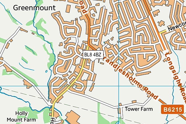 BL8 4BZ map - OS VectorMap District (Ordnance Survey)