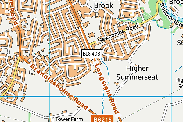 BL8 4DB map - OS VectorMap District (Ordnance Survey)
