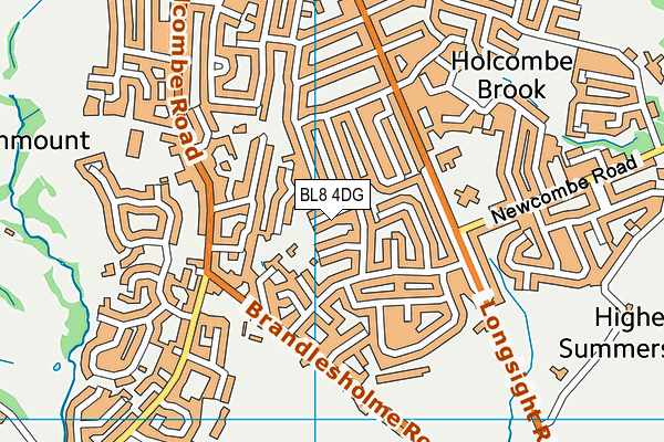 BL8 4DG map - OS VectorMap District (Ordnance Survey)