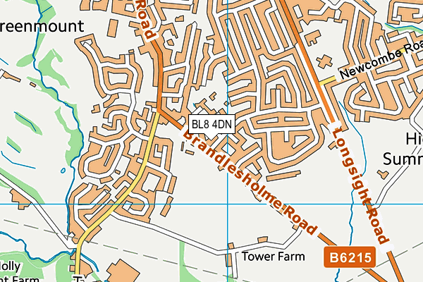 BL8 4DN map - OS VectorMap District (Ordnance Survey)