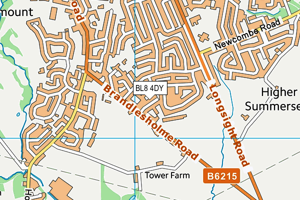 BL8 4DY map - OS VectorMap District (Ordnance Survey)
