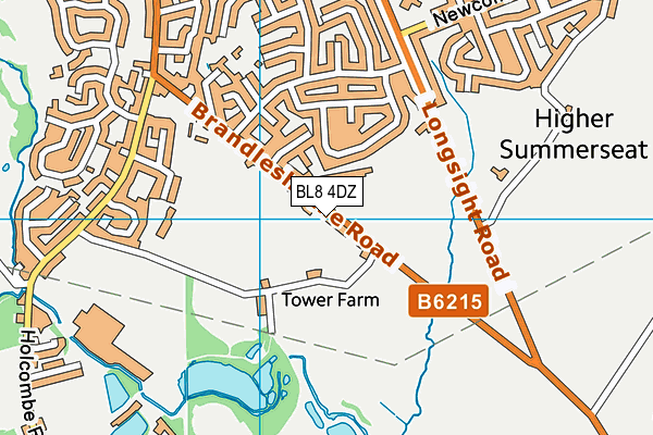 BL8 4DZ map - OS VectorMap District (Ordnance Survey)