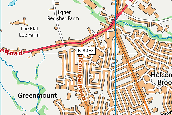 BL8 4EX map - OS VectorMap District (Ordnance Survey)