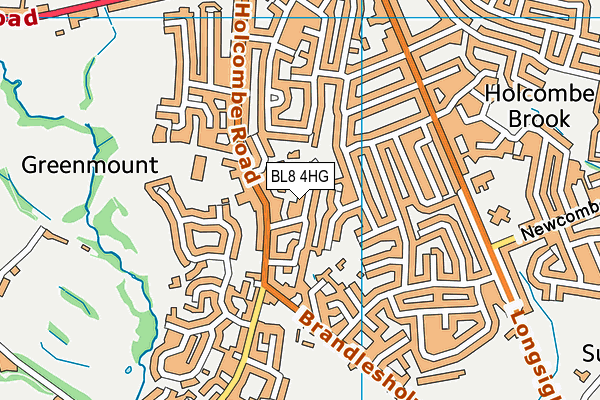 BL8 4HG map - OS VectorMap District (Ordnance Survey)