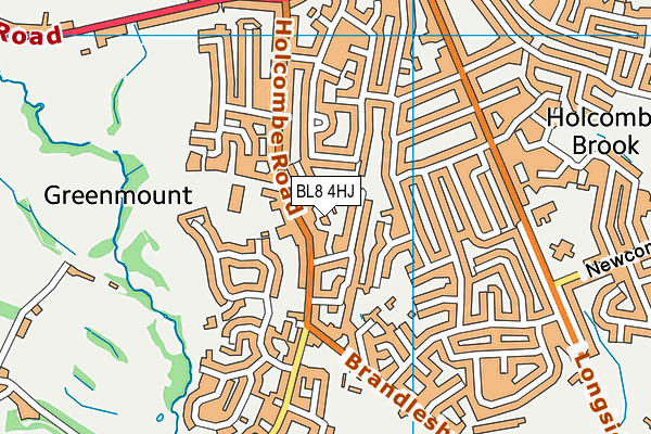 BL8 4HJ map - OS VectorMap District (Ordnance Survey)